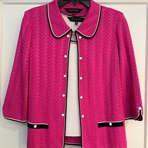 Ming Wang pink jacket, matching  sleeveless shell XS